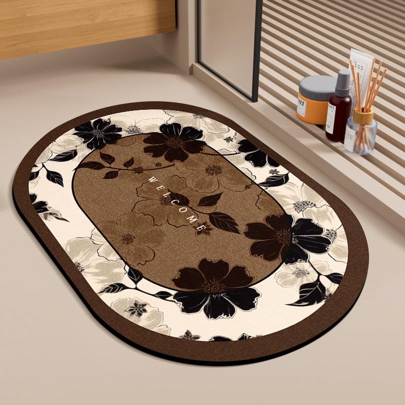 Simple Style Diatomaceous Earth Floor Mat - Stain & Wear-Resistant Bathroom/Toilet Entrance Mat