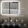 80 X 60cm LED Bathroom Mirror, with Bluetooth - Silver Tone