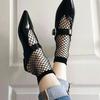 5 Pairs of New Women's Spring and Summer Ultra Thin Sexy Hollow Transparent All Match Grid Short Tube Socks