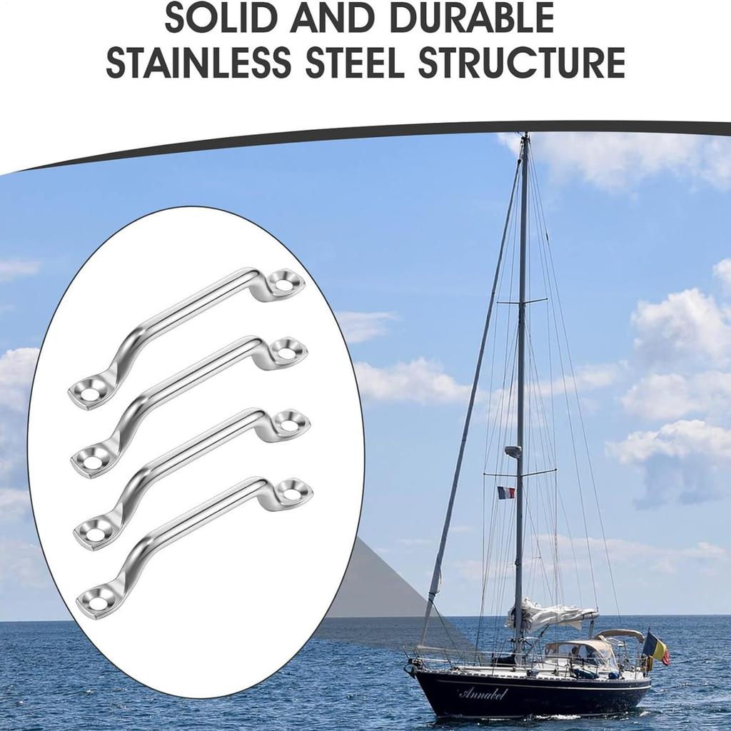 Vwuuya Footman Loop | 4 Stainless Steel Top Down Anchors for Kayak | Includes
