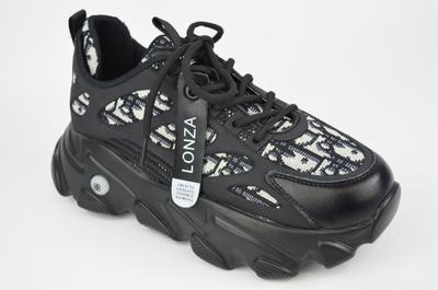 Lonza Plateau-Sneakers 990812 36 Schwarzes Leder