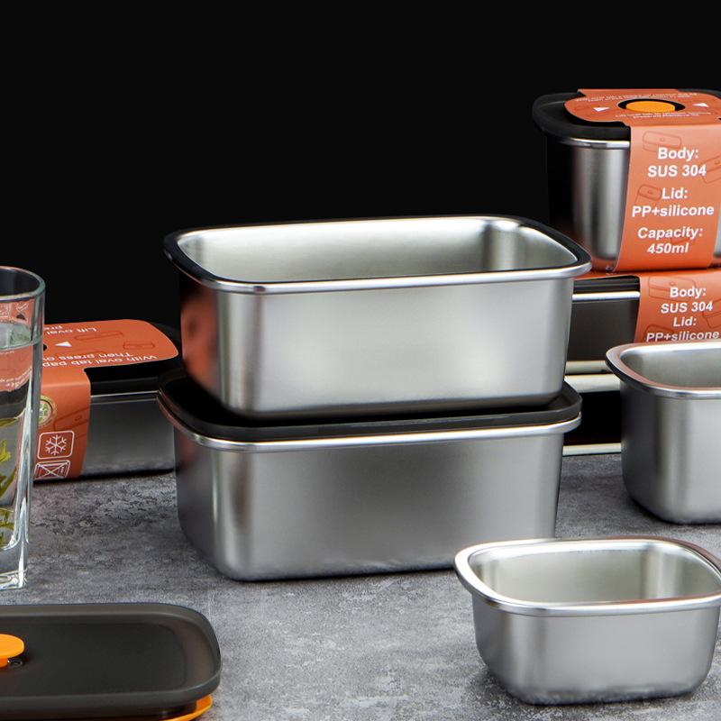 Recipiente din oțel inoxidabil pentru alimente, cutie de prânz bento din metal rezistentă la scurgeri, cu capace sigilate. Aport sănătos fără BPA pentru copii și adulți