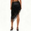Women's High Waisted Sexy Sequined Half Skirt Waist Accessories Sequined Belly Dance Waist Scarf