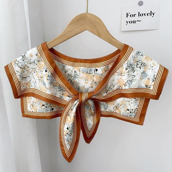 

Новый дизайн Цветочная шаль Поддельный воротник Женские съемные воротники Большой лацкан Ложный воротник Наплечная накидка Шарф Аксессуары для одежды