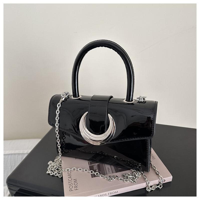 

Bridal Wedding Evening Clutch Bag Luxury Crescent Moon Buckle Leather Handbag Valentine Gift For Women Crossbody Purse чёрный