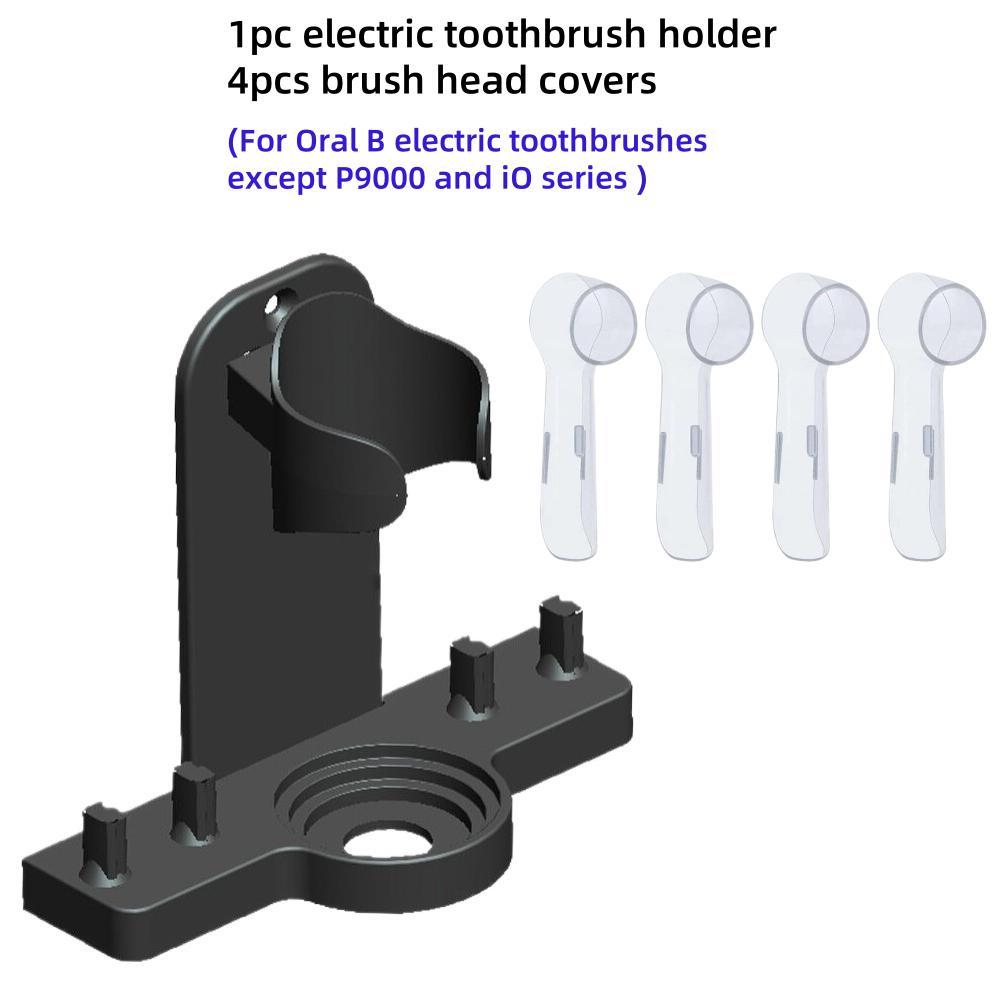 Wall Mount Electric Toothbrush Holder Brush Head Stander Electric Toothbrush Handle Support For Oral B White/Black