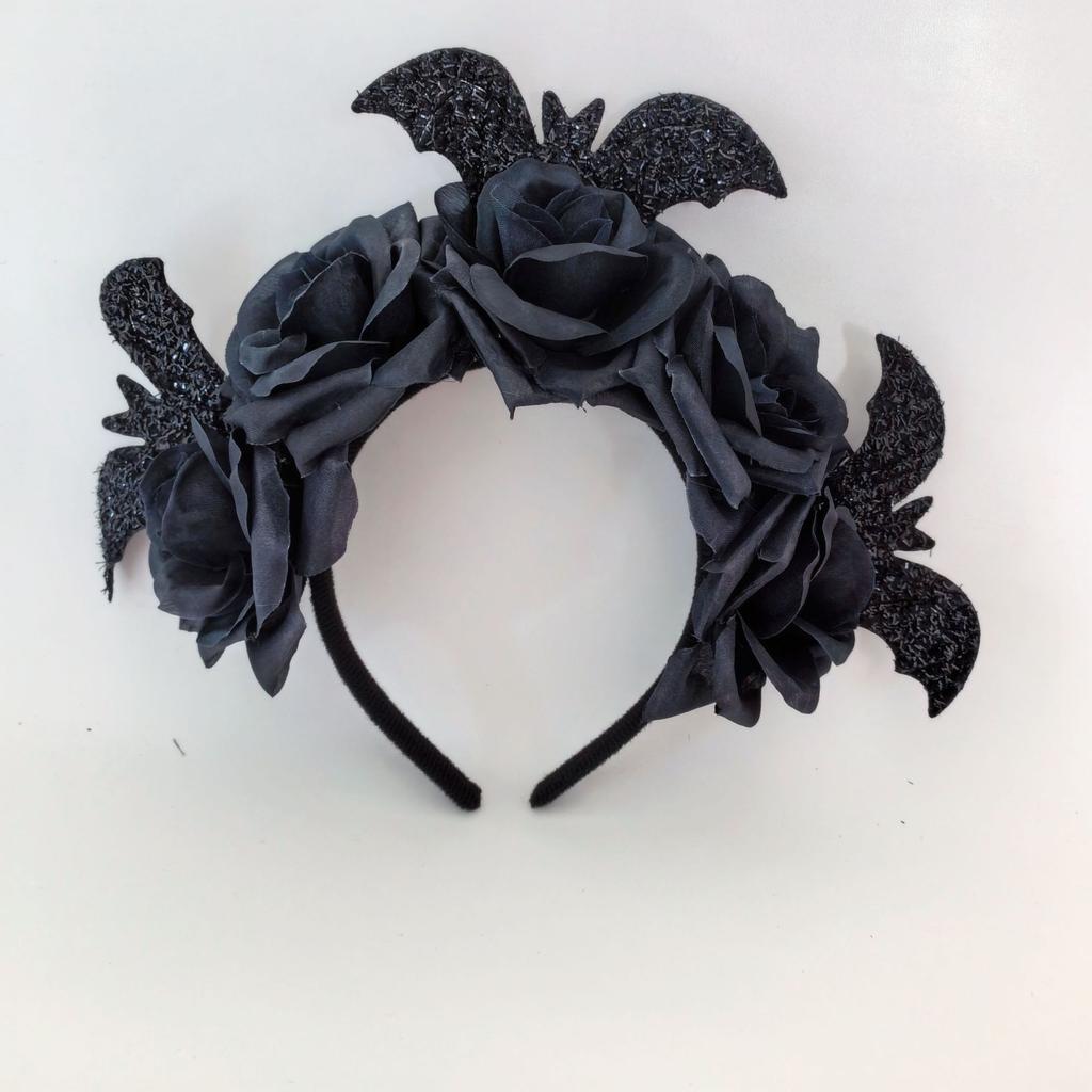 Halloween Dunkle Fledermaus Stirnband Geisterfest Rose Schwarz Party Dekoration Haarschmuck Kopfschmuck