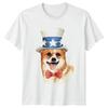 Patriotic Corgi Dog USA Flag Hat Unisexs TShirt