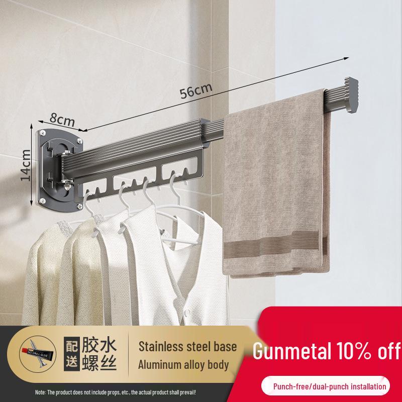 Aluminum Alloy Folding Clothes Drying Rack: No-Drill, Indoor/Outdoor Use