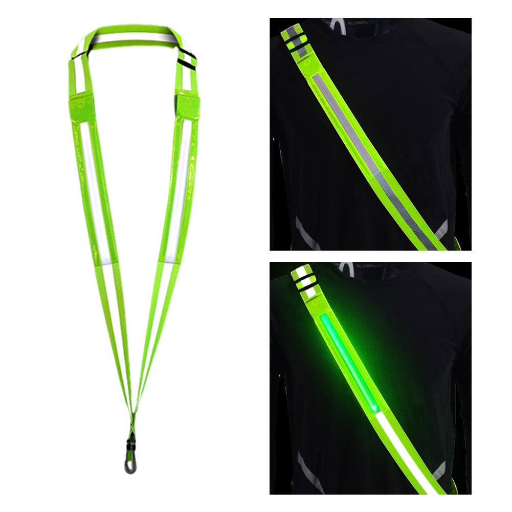 Reflective Sash Reflective Running Gear High Visibility Safety Shoulder Strap Adjustable LED Reflective Belt for Outdoor Cycling China Mainland