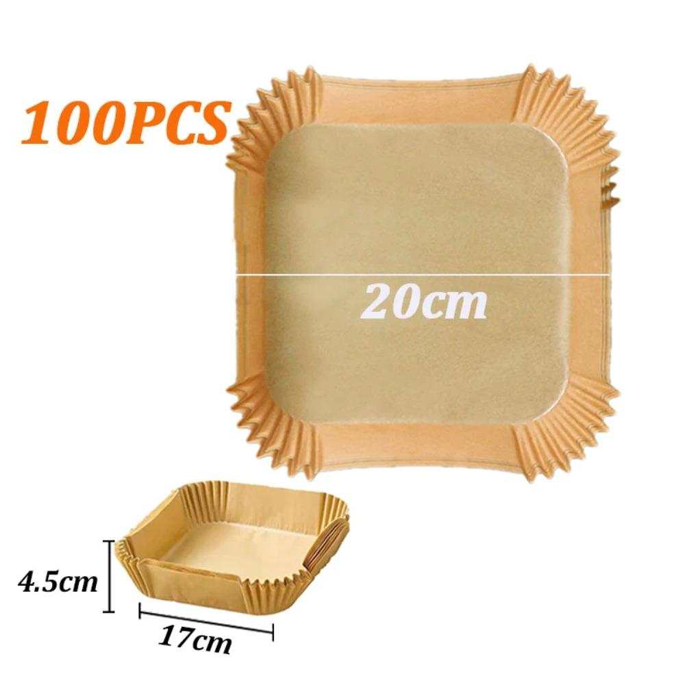 150PCS Kitchens Accessories Air Fryer Paper Kitchen Utensils Disposable Square Round Pastry Molds BBQ Plate Non-stick Pad