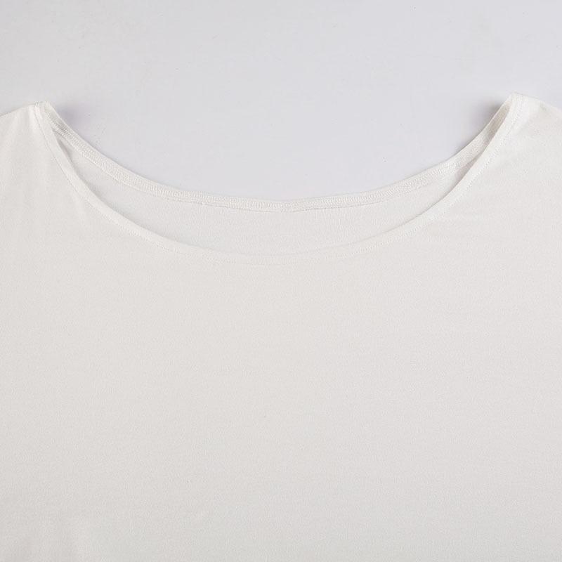 Streetwear Crop Top Off-shoulder Vintage Anni 2000 Bianco Manica Lunga Magliette Larghe Donna Casual Autunno y2k T-shirt Harajuku