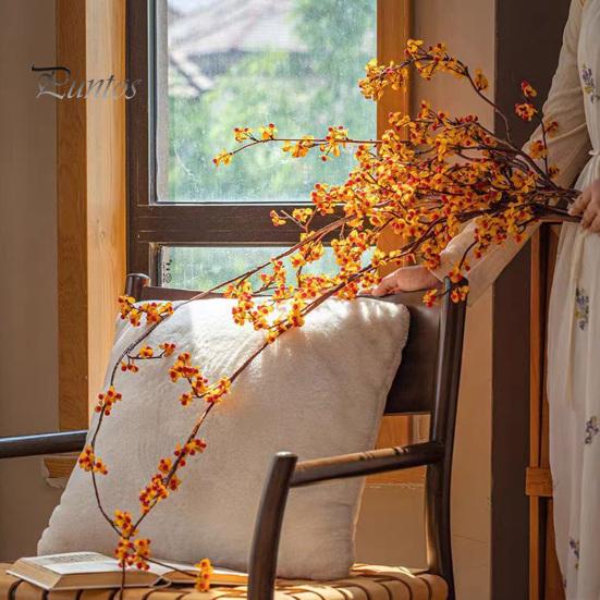Fall Wedding Table Decoration Long Artificial Bittersweet Branches, Berry Stems for Vase, Faux Plants Fade Resistant Flowers Branches Thanksgiving