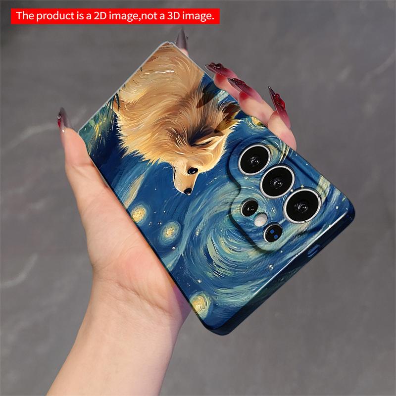 2DFlat Samsung phone case Starry Night Dog Art Phone Case Applicable to Galaxy S22 S23 S24 S25ULTRA S26 A12 A13 A14 A15 A16 A34 A35 A54 A55