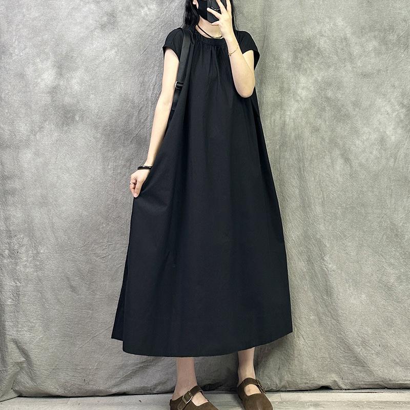 Elegante Vestido de Verano Retro Francés - Tallas Grandes, Corte Holgado, Favorecedor y Elegante