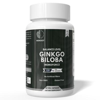 Heroot Εκχύλισμα Ginkgo Biloba 120mg Κάψουλες – Χωρίς Γλουτένη & Χωρίς Γενετικά Τροποποιημένους Οργανισμούς | 60 Κάψουλες