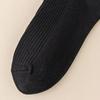 5 Pairs Men Dress Socks Polyester Cotton Breathable Crew Socks Ribbed Solid Color Socks for Casual And Professional Wear