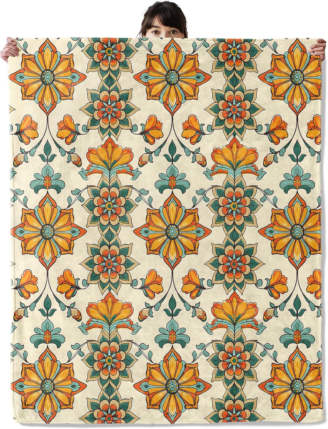 Beautiful Cherry Blossom BlanketCozy Flannel Flowers Throw BlanketSoft Fuzzy Blankets for Travel Home DecorSeason Lightweight 75x100cm