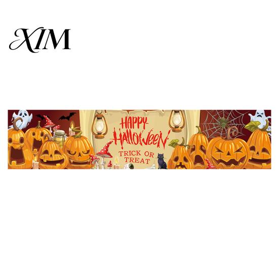 Decorative Scene Setup Large Happy Halloween Banner for Outside, 70 x 15 Inch Yard Sign Front Porch Decor Flag, Spooky Welcome Garden Fence Home Party