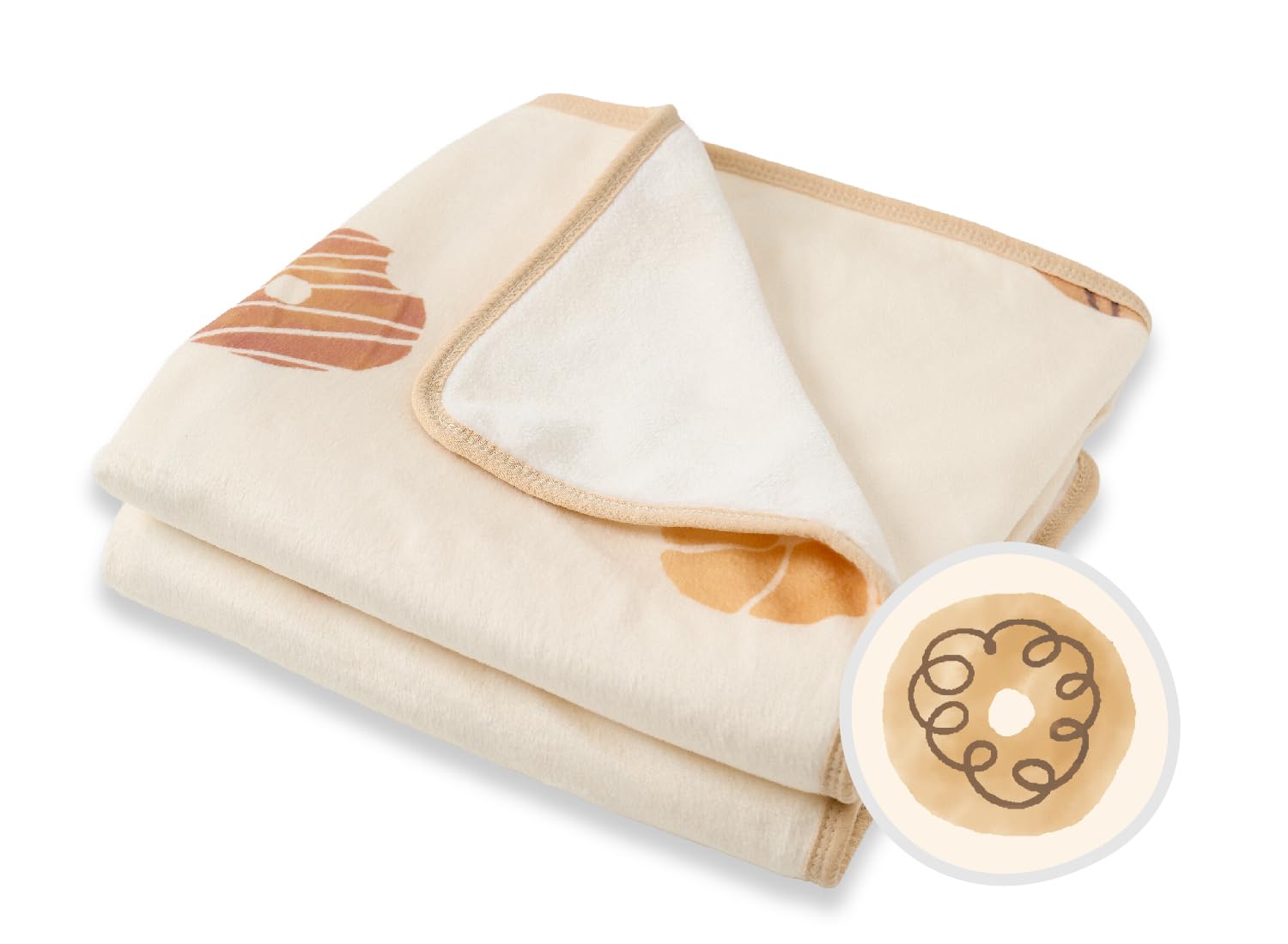 

Keratta Blanket for Kids, Naps, Daycare, Flannel and Velvet, Thick, Dryer Safe, 115x85cm (Donut)
