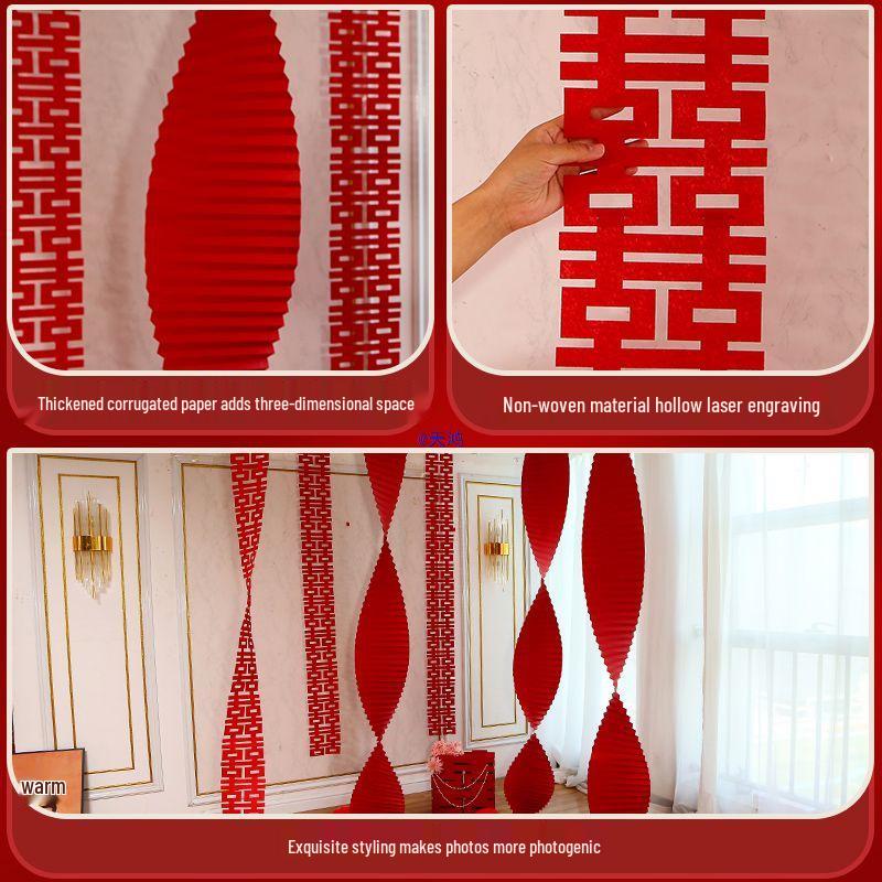 Wedding Origami Wave Festive Decoration Set: Extra Long Pull Flower Strips