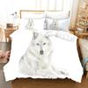 3D White Wolf Bedding Set  Aniaml Bedding Set Single Twin Double Queen King Cal King Size Bed Linen Set