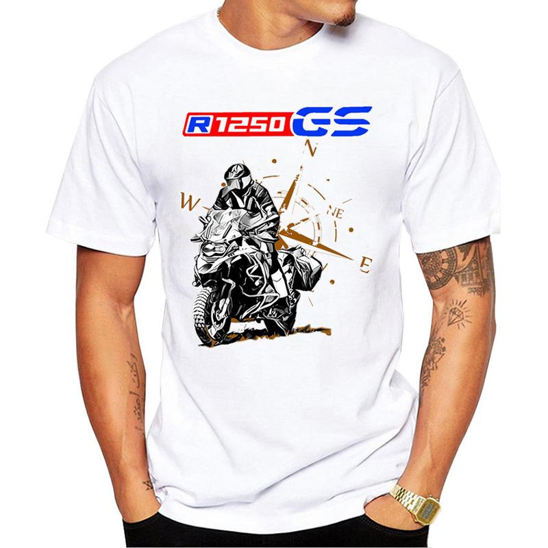 Drive The Classic Motorcycle  1250 R 1250  E30 Printed T-shirt Summer Men's Short Sleeve White Casual Top Hip Hop Boys' Cycl