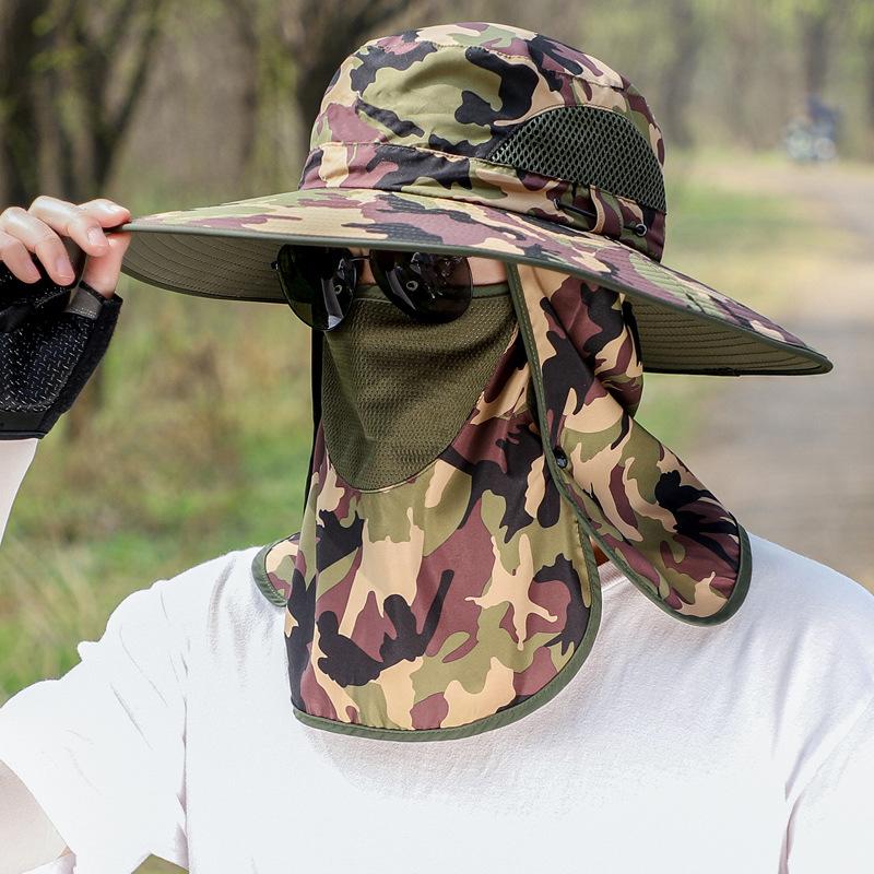 1 Stück Herren Fischerhut Übergröße mit Schal Anglerhut Breiter Rand Herren Sonnenhut Für Sommer
