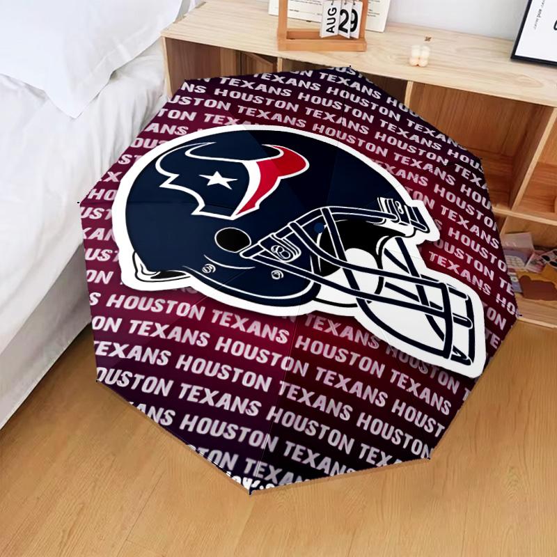 basketball Texans Logo Umbrella Folding umbrella, automatic umbrella 8-Frame for Travel, camping Use Gift for Halloween Christmas