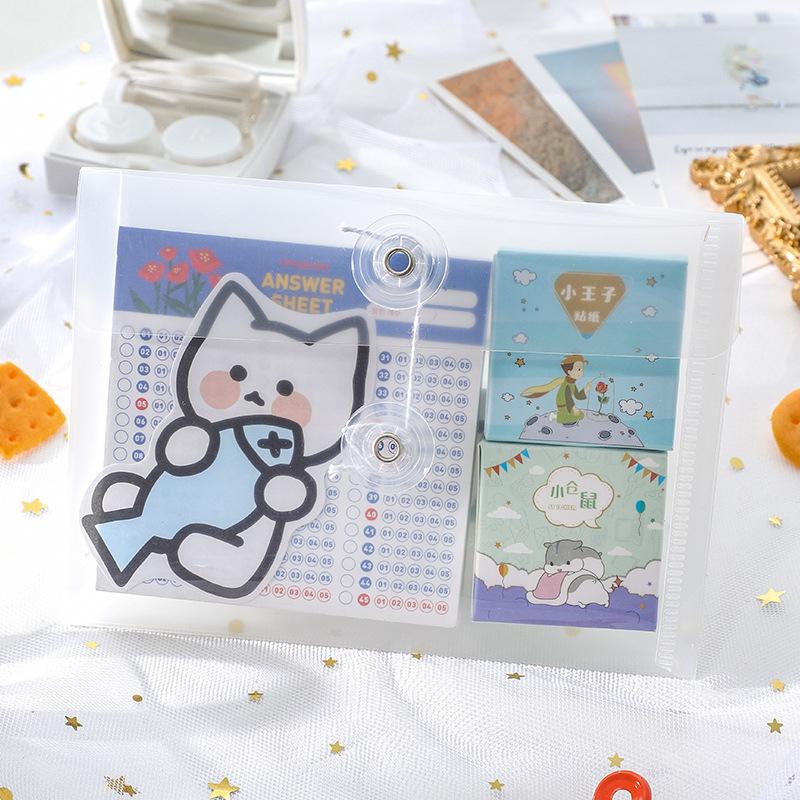 Mini A6 Size File Folder Organizer PP Waterproof Transparent Document Bag for School Office Supplies Stationery