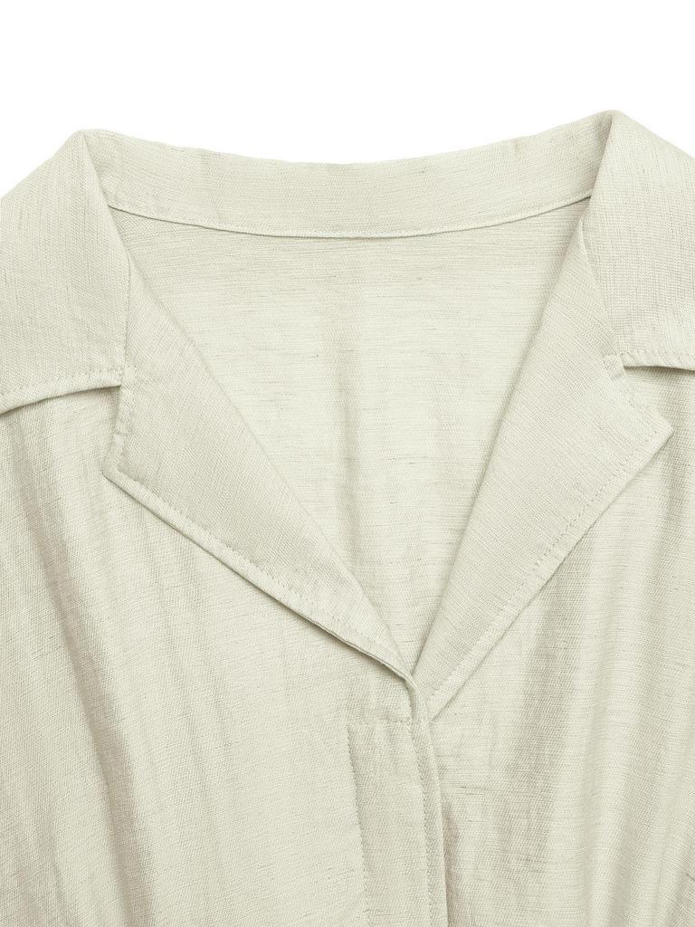 European & American Women's Casual Cuban Collar Shirt Dress 2026
