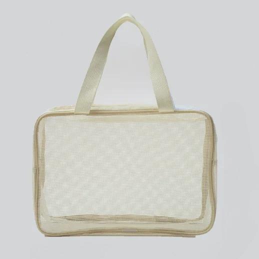 Portable Large Capacity Mesh Shower Bag Multifunctional Toiletry & Cosmetic Storage Caddy Tote for Travel & Bathroom
