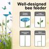 2/4Pcs Bee Watering Station Flower Shape Standing with Glass Marble Butterfly Bath Bee Feeder Bowl for Garden Yard Decor Stake
