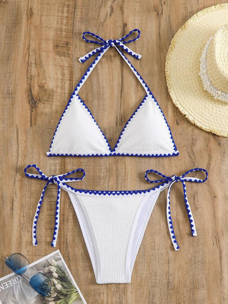 2024 Women's European & American Backless Halter Bikini: Sexy, Slimming & High-End Split Swimsuit
