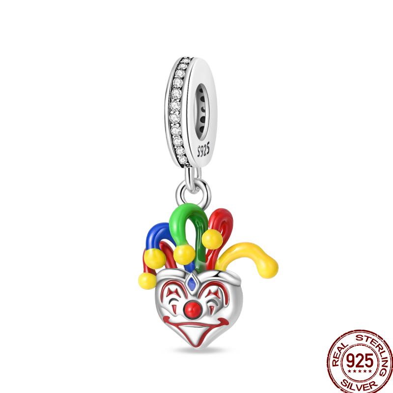 Copper Magician Circus Playing Cards Teddy Bear Charm Beads Suitable Fit Pan Original Bracelet Diy Jewelry