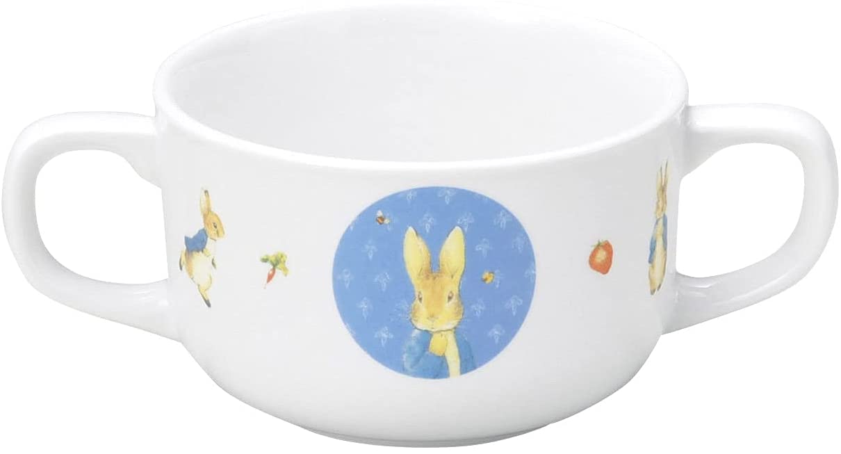 

This porcelain measures in diameter and in It features a Peter Rabbit classic design and a wide handle for a secure easy to hold and making it ideal