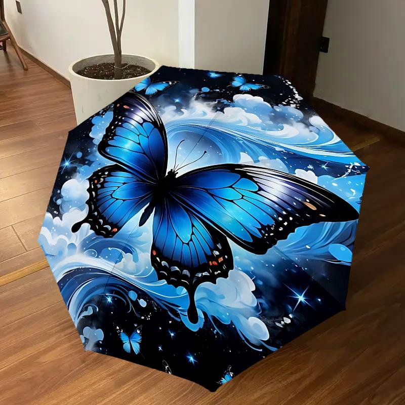 1PC Butterfly Water Automatic Open/Close Umbrella with Windproof, 8-Rib Sturdy Canopy, Durable Ribs, Fashionable Design,1287A