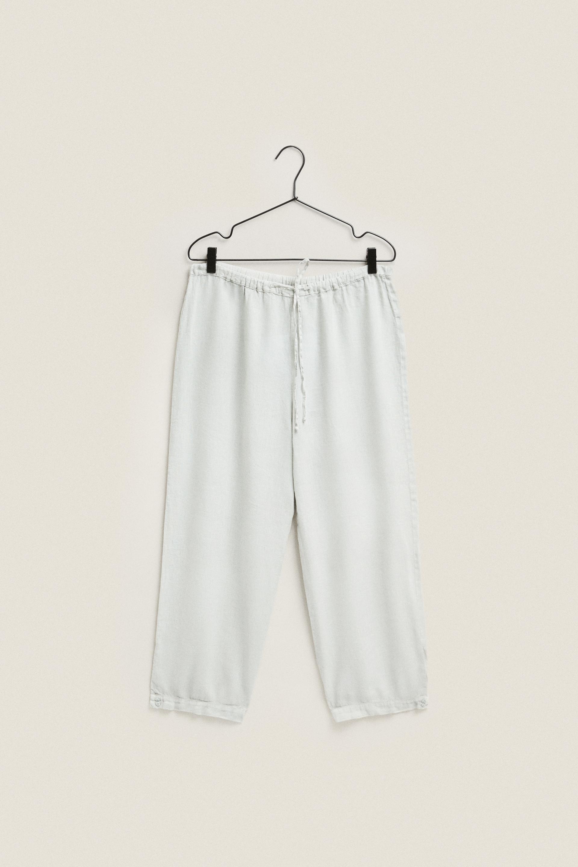 

УКОРОЧЕННЫЕ ЛЬНЯНЫЕ БРЮКИ