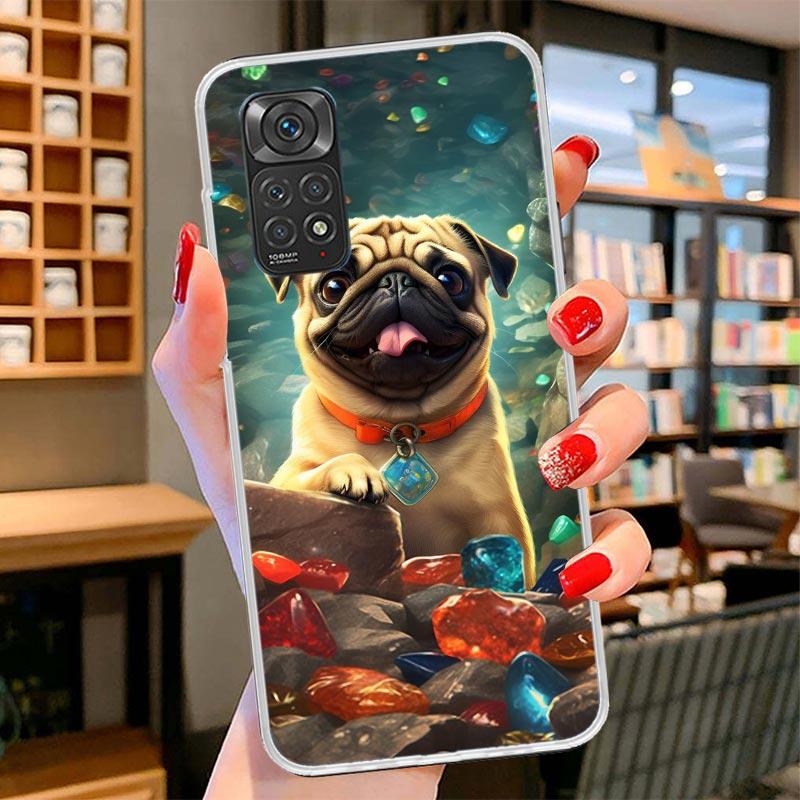 Love Pugs Cute Dog Cover Phone Case For Xiaomi Redmi Note 15 14 13 12 11 10 Pro Plus 14S 12S 11S 11T 11E 10S Soft Fundas Shell R