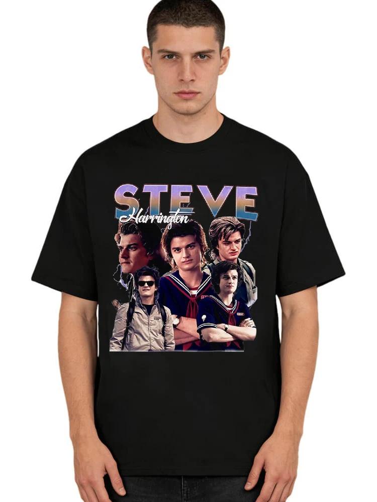 Steve Harrington Womens Printed Tshirt Unisex ShortSleeve LooseFit Cotton Harajuku Street Style Kids Top