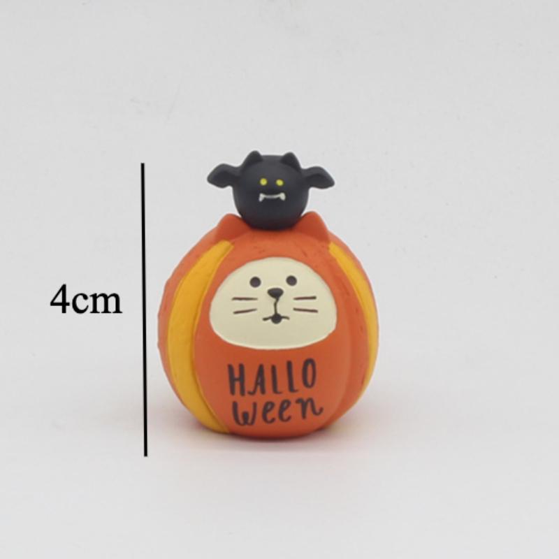 Cute Cat Halloween Concert Miniatures Funny Ghost Figurines Kawaii Shiba Vampire Magic Pumpkin Miniatures DIY Home Decoration
