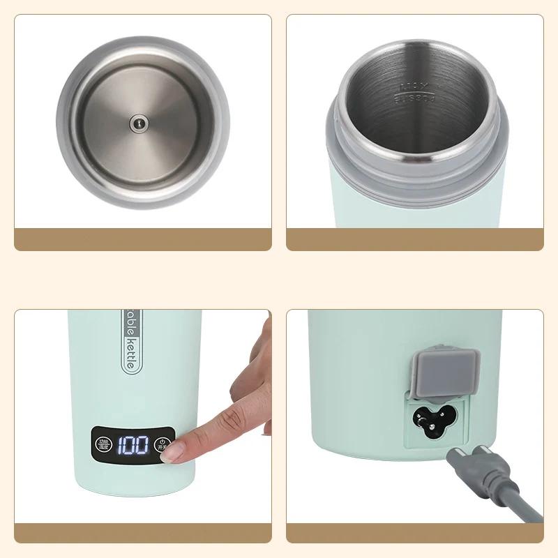 Smart 4 Gear Boil Water Electric Heated Cup Portable Car Outdoor School Thermostat Warm Kettle Hot Water Bottle 220V 110V 12V
