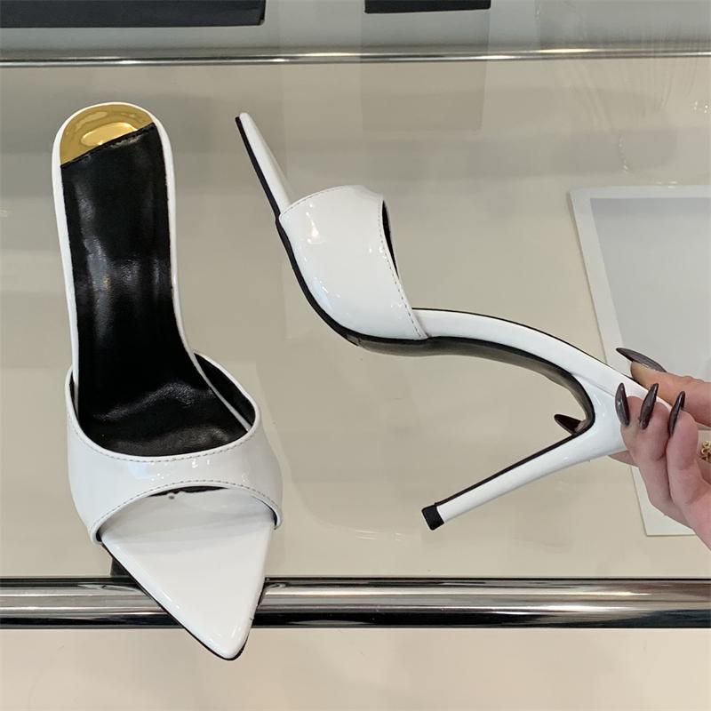 Eilyken Street Style Thin High Heels Woman Slippers Sexy Summer Pointed Toe Stripper Banquet Wedding Slides Ladies Shoes