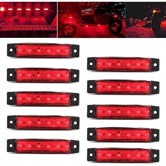 10 Pcs Purple LED Rock Strip Lights,Wheel Well Underglow Lighting Kits,Car Rock Lights Exterior Side Marker Lights For Wrangler Truck Golf Cart RV RV
