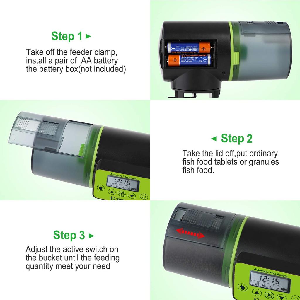 Feeder Moisture-Proof Automatic Fish Feeder Aquarium Tank Electrical Timer Feeder Fish Food Dispenser Tool Auto Fish