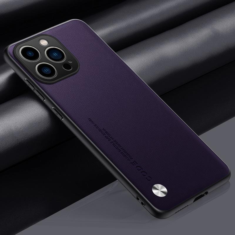 EUCAGR Luxury Ultrathin Leather Phone Case For iPhone 16 15 14 13 12 11 Pro Max XR XS Max Plain Skin Shockproof Soft Back Cover