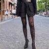 Vintage Leopard Jacquard Black Tights Women Sexy Summer Thin Nylon Pantyhose Gothic Seamless Long Stockings Hosiery