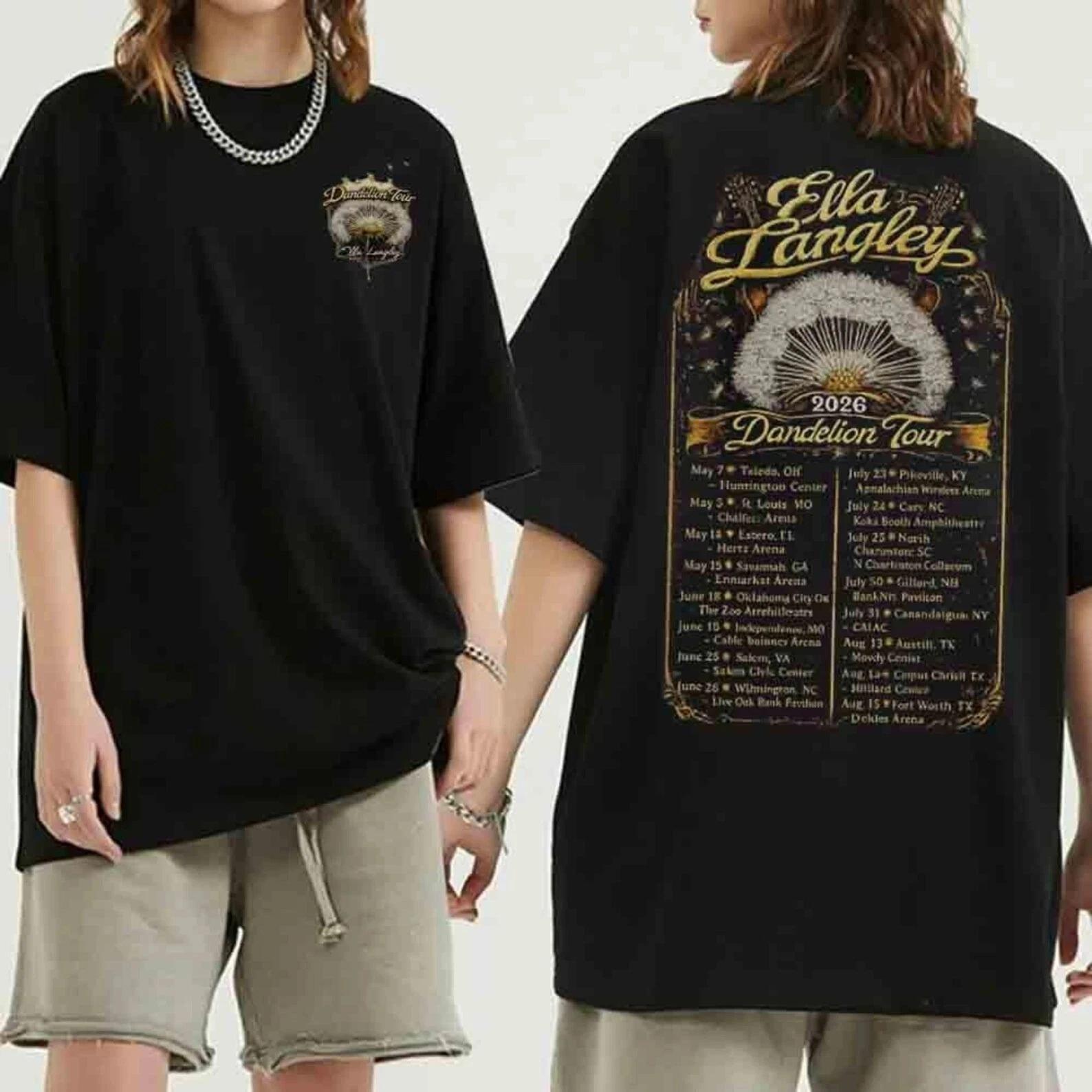 Langley 2026 Dandelion Tour Shirt, Indie Concert Tee T-Shirt M
