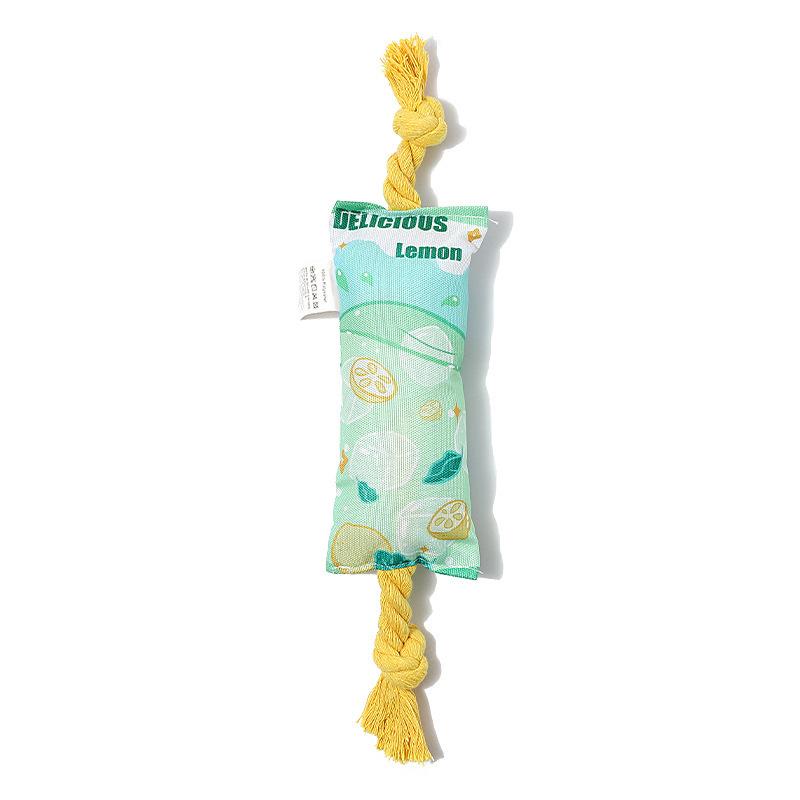 

Pet Tooth-cleaning, Tooth-cleaning, Boring Rope Knot Ball, Cat and Dog Biting Rope, Teddy Small and Medium-sized Dog Training Toys Lemon