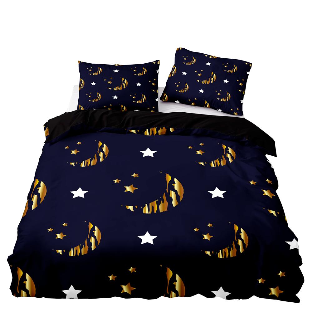 Sternschnuppen Bettbezug Set Nachthimmel Leuchtende Sterne Thema Bettdeckenbezug für Kinder Jugendliche Erwachsene Polyester Steppdeckenbezug King Size